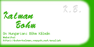 kalman bohm business card